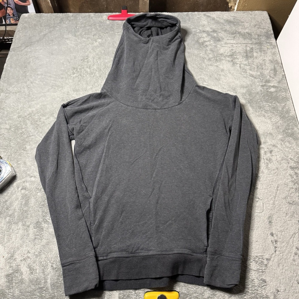 Lululemon Women's Stress Less Hoodie 6‎ Heathered Dark Gray Pockets Thumbhole